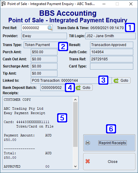 Point of Sale - Integrated Payment Enquiry Screen Point of Sale - Integrated Payment Enquiry Screen