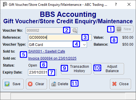 Gift Voucher/Store Credit Enquiry/Maintenance Screen Gift Voucher/Store Credit Enquiry/Maintenance Screen