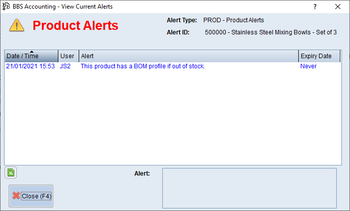 Example of a Product Alert Example of a Product Alert