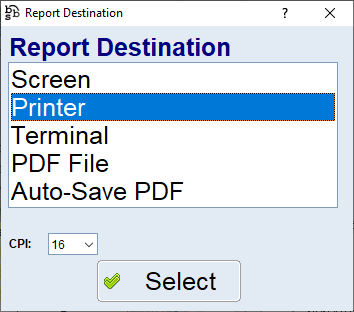 Report Destination Dialogue Box Report Destination Dialogue Box